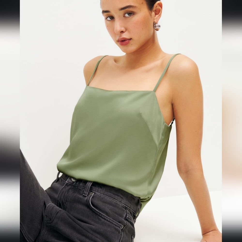 NWT Reformation Sonya Satin Top